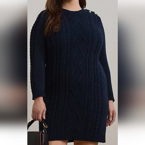 Ralph Lauren Deep Blue Knit Sweater Dress NWT - Picture 1 of 11